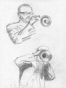 Mike Wade Mike Wade on trumpet at The Redmoor, 3.26.09